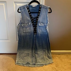 Women’s blue tie-dye dress